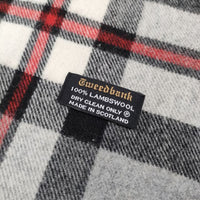 TWEED BANK ツイードバンク 2way アームストール ジレ ストール ウール フリンジ チェック マフラー グレー レディース【中古】3-1212T◎