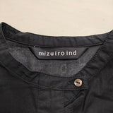 mizuiro-ind 七分袖 コットン バンドカラー チュニック ブラック レディース ミズイロインド【中古】4-0513M△