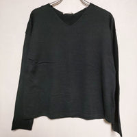 evam eva E191K019 コットン high gauge cotton V neck PO 定価17500円 ニット ブラック レディース エヴァムエヴァ【中古】4-0407M∞