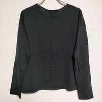 evam eva E191K019 コットン high gauge cotton V neck PO 定価17500円 ニット ブラック レディース エヴァムエヴァ【中古】4-0407M∞