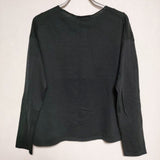 evam eva E191K019 コットン high gauge cotton V neck PO 定価17500円 ニット ブラック レディース エヴァムエヴァ【中古】4-0407M∞