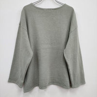 GALERIE VIE フラッフィーコットンジャージー ボートネックプルオーバー 定価23100円 ニット 22AW グリーン ギャルリーヴィー【中古】4-0310M♪