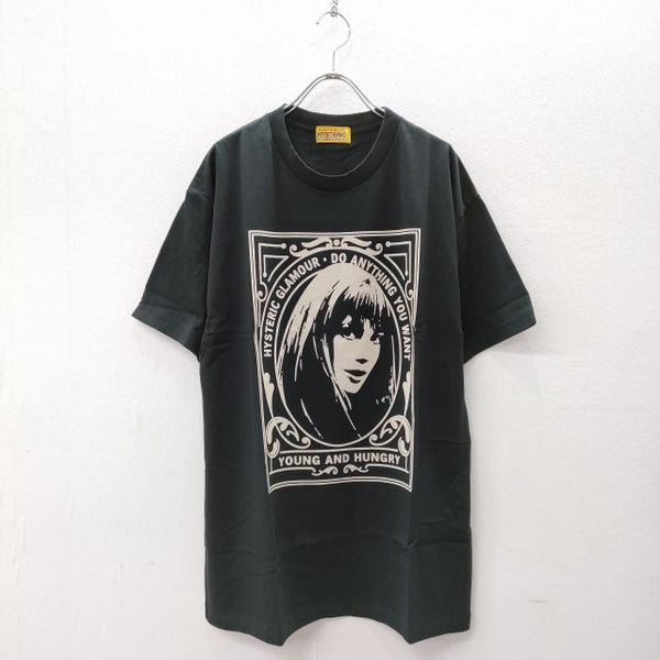 HYSTERIC GLAMOUR 新品未使用品 PUB MIRROR オーバーサイズTシャツ 定価12100円 Ｔシャツ カットソー ブラック レディース ヒステリックグラマー【中古】4-0612S☆