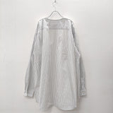 MM6/Maison Margiela シャツレイヤードTシャツ ドッキング ストライプ柄 サイズS  ホワイト グレー レディース エムエム6/メゾンマルジェラ【中古】4-0612M☆