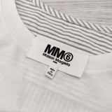 MM6/Maison Margiela シャツレイヤードTシャツ ドッキング ストライプ柄 サイズS  ホワイト グレー レディース エムエム6/メゾンマルジェラ【中古】4-0612M☆