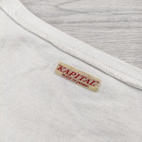 KAPITAL 度詰めパネルボーダー天竺ブッファンＴ EK-223 ブラウス サイズXS Ｔシャツ カットソー ホワイト ブルー レディース キャピタル【中古】4-0612S☆