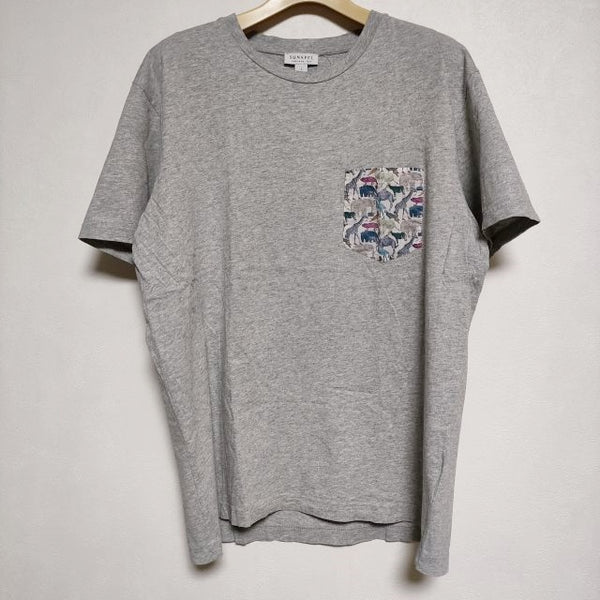 SUNSPEL コットン 動物柄ポケット 半袖Ｔシャツ カットソー グレー メンズ サンスペル【中古】4-0525S∞