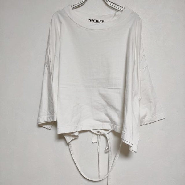 INSCRIRE Belted Wide Tee ベルテッドワイド 長袖Ｔシャツ カットソー ロンＴ 23SS ホワイト レディース アンスクリア【中古】4-0522M∞