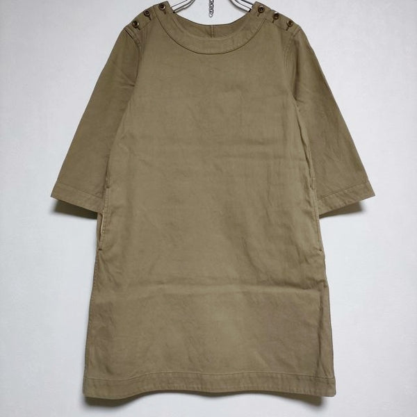 MHL. 578-258076 COTTON TWILL 肩ボタンコットン ワンピース カーキ レディース エムエイチエル【中古】3-1227M∞