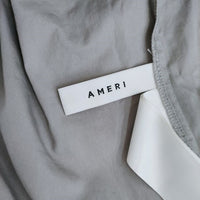AMERI ASYMMETRICAL VEST WITH SHIRT アシンメトリーベスト セット サイズF ブラウス シャツ グレー オレンジ レディース アメリ【中古】4-0408M◎