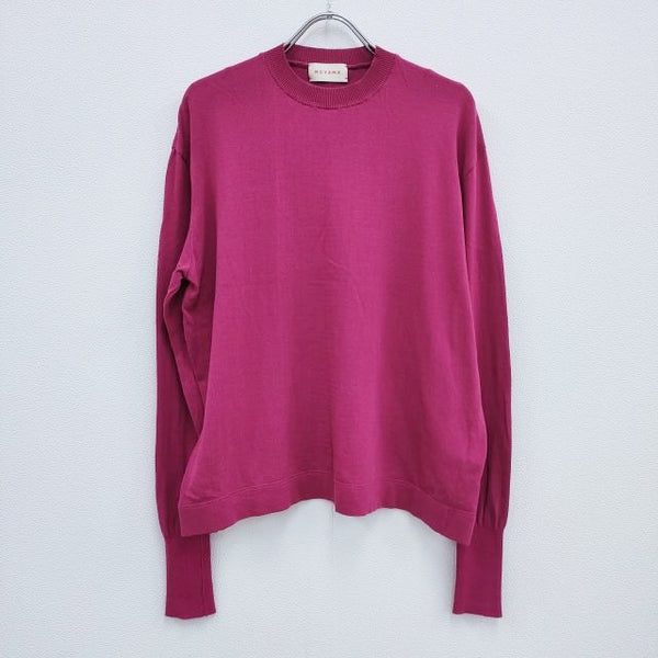 MEYAME 23SS COTTON KNIT LONG SLEEVE TEE 定価17600円 サイズFREE ニット パープル レディース メヤメ【中古】4-0408M◎