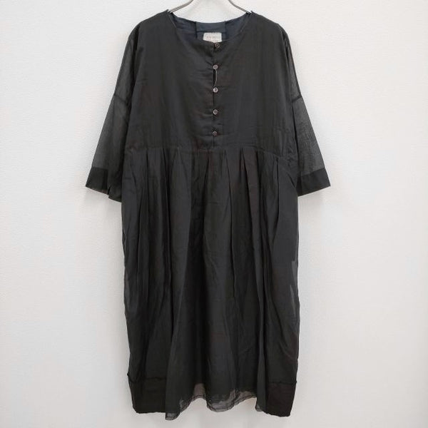 H+HANNOH WESSEL Dionne DRESS ギャザーワンピース 定価38500円 サイズ38 ブラック レディース エイチプラスハノーウェーゼル【中古】4-0217M♪