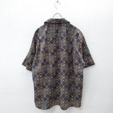 ACNE STUDIOS Multicolored Short Sleeve Shirt 開襟シャツ XS 半袖 チャコールグレー ベージュ メンズ アクネストゥディオズ【中古】4-0710S♪