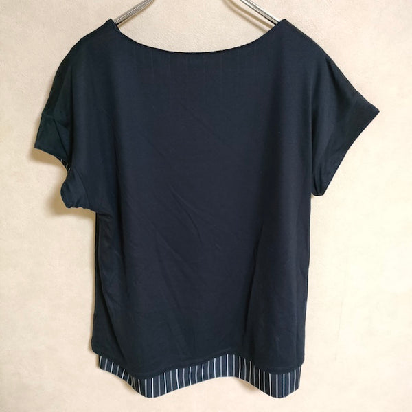 「green label relaxing」 長袖ブラウス - ネイビー レディース green label relaxing ブラウス シャツ フレアスリーブ