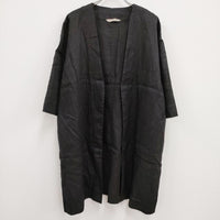 fog linen work あっこたん キナル 羽織 ローブ ボタンレス ロング カーディガン ブラック レディース フォグリネンワーク【中古】4-0322M♪