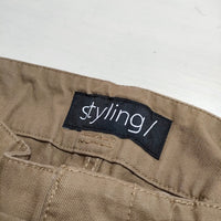 styling/ ベルト付き バギーパンツ 16WFP191060 サイズ1 チノパンツ ライトブラウン レディース スタイリング 【中古】4-0131G△