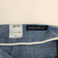 MADISONBLUE MB161-6003 シャンブレー フレアスカート サイズ01 ロングスカート ブルー レディース マディソンブルー【中古】4-0108M♪