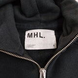 MHL./LOOPWHEELER 595-9169500 LIGHT LOOPBACK COTTON HOODIE パーカー ブラック レディース エムエイチエル/ループウィラー【中古】4-0105M♪