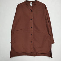 MHL. 595-3153501 COMPACT COTTON POLIN サイズ2 バンドカラー ブラウス シャツ 23SS ブラウン系 レディース エムエイチエル【中古】4-0201M∞