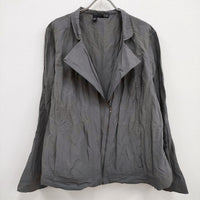 EILEEN FISHER ジップアップジャケット サイズ3X ブルゾン グレー レディース アイリーンフィッシャー【中古】4-0213M♪