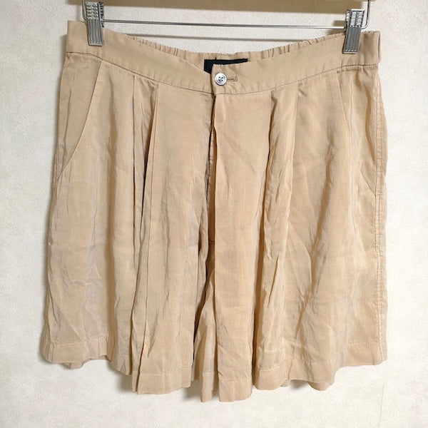 ZUCCa テンセル シルク タック 製品染め サイズM ショートパンツ ハーフパンツ ショーツ ベージュ レディース ズッカ【中古】4-0507S△