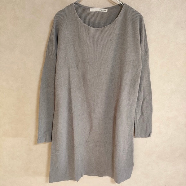 evam eva コットンペーパー E201K028 チュニック ニット グレー レディース エヴァムエヴァ【中古】4-0208M△