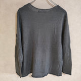 evam eva Vネック プルオーバー  v neck pullover E191K073 サイズ1 リネン ニット チャコールグレー レディース エヴァムエヴァ【中古】4-0208M△