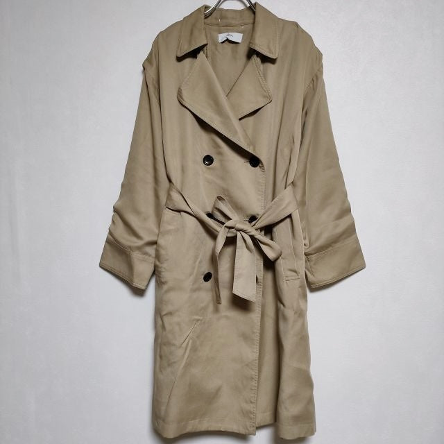 AZUL by MOUSSY オーバーサイズ トレンチコート ベージュ