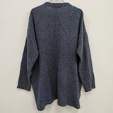 green label relaxing ロングカーディガン ミックス生地 羽織 ボタンレス ネイビー ブルー グリーンレーベルリラクシング【中古】4-0128T♪