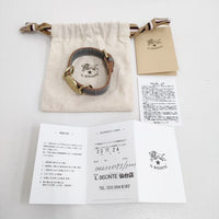 IL BISONTE クロコダイルの型押しレザー 定価9900円 牛革 ブレスレット グレー レディース イルビゾンテ【中古】4-0924G♪