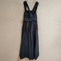 Lachement BACK DESIGN FLARE DRESS JAPAN DENIM ジャンパースカート サロペット ネイビー レディース ラシュモン【中古】4-0307G△