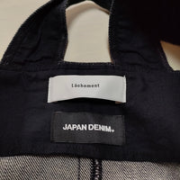 Lachement BACK DESIGN FLARE DRESS JAPAN DENIM ジャンパースカート サロペット ネイビー レディース ラシュモン【中古】4-0307G△