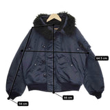 LENO N-2B JACKET フライトジャケット 定価85800円 サイズ1 H2202-JK006 ブルゾン ネイビー ブラック ユニセックス リノ【中古】4-1115A◆