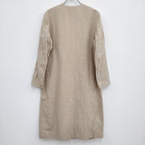 humoresque plain coat fss2503 ノーカラー サイズ36 コットンリネン コート ベージュ レディース ユーモレスク【中古】4-0221M♪