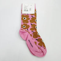 marimekko 新品 unikko サイズ34-36 クルーソックス 靴下 ピンク レディース マリメッコ【中古】4-0909G◎