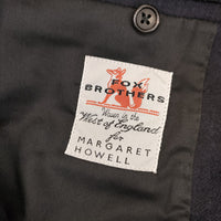 MARGARET HOWELL/FOX BROTHERS 578-9212008 ウール ロングコート サイズ3 チェスターコート 19AW ネイビー レディース マーガレットハウエル/フォックスブラザーズ【中古】4-1115A◆