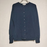 JOHN SMEDLEY イギリス製 ウールニット カーディガン ネイビー レディース ジョンスメドレー【中古】4-0911T∞