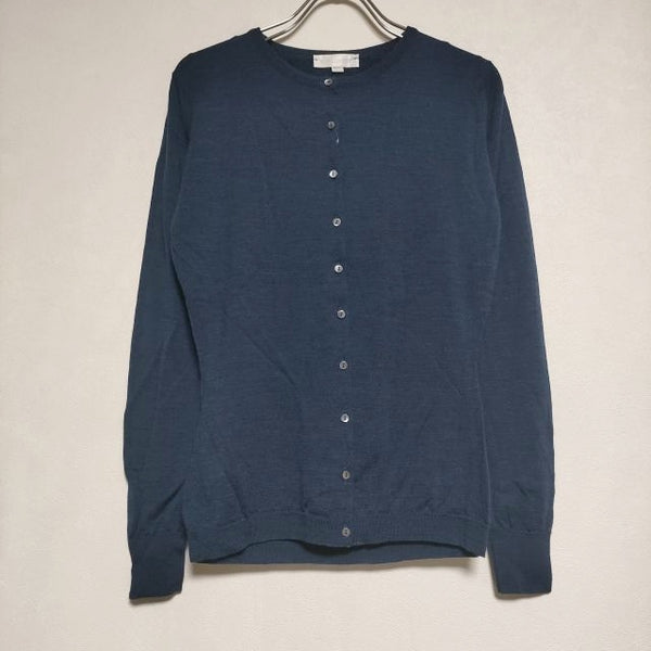 JOHN SMEDLEY イギリス製 ウールニット カーディガン ネイビー レディース ジョンスメドレー【中古】4-0911T∞