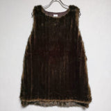 ROKU 6 BEAUTY&YOUTH FAKE FUR VEST 定価33000円 フェイクファー ベスト ブラウン レディース ロクビューティアンドユース【中古】4-1114T∞