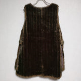 ROKU 6 BEAUTY&YOUTH FAKE FUR VEST 定価33000円 フェイクファー ベスト ブラウン レディース ロクビューティアンドユース【中古】4-1114T∞