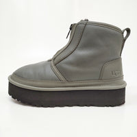 UGG Neumel Platform Zip サイズ23cm 1120731 レザーシープスキン ブーツ カーキ レディース アグ【中古】4-1128A◎