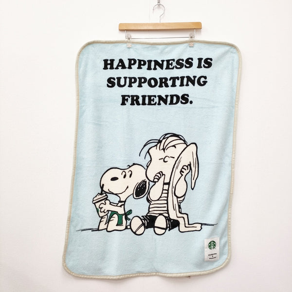 STARBUCKS/PEANUTS スターバックス/ピーナッツ 未使用品 フリース スヌーピー ひざ掛け ブランケット ミズイロ レディース【中古】4-1128T◎