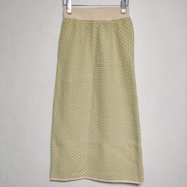 ROKU 6 BEAUTY&YOUTH 新品 JACQUARD KNIT SKIRT 定価18700円 ロングスカート キミドリ レディース ロクビューティアンドユース【中古】4-0411M∞