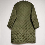 Barbour QUILTED NO COLLAR COAT 2002273 キルティング 中綿 コート 20AW カーキ レディース バブアー【中古】4-0922A∞