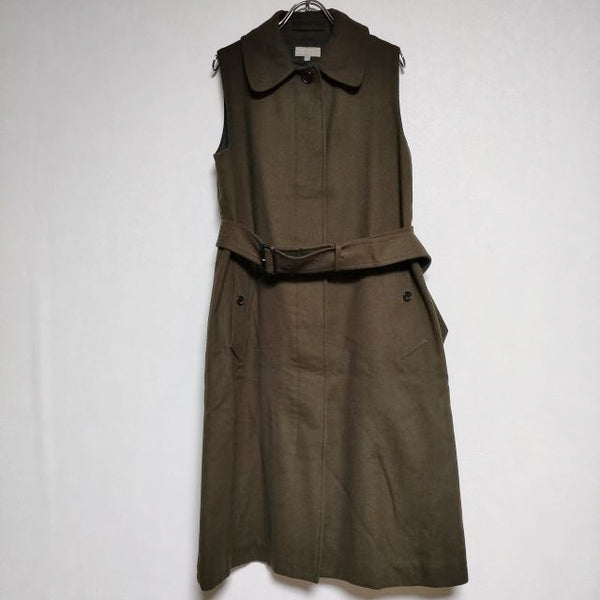 MARGARET HOWELL 578-9256003 DRY WOOL TWILL DRESS ノースリーブドレス コート ブラウン レディース マーガレットハウエル【中古】4-0922T∞