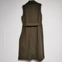 MARGARET HOWELL 578-9256003 DRY WOOL TWILL DRESS ノースリーブドレス コート ブラウン レディース マーガレットハウエル【中古】4-0922T∞