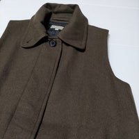 MARGARET HOWELL 578-9256003 DRY WOOL TWILL DRESS ノースリーブドレス コート ブラウン レディース マーガレットハウエル【中古】4-0922T∞