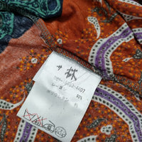 ETRO ペイズリー カットソー サイズ42 Uネック ブラウス シャツ グリーン オレンジ レディース エトロ【中古】4-0715S♪