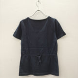 Mademoiselle NONNON D0383UTS019A 40/L スクエアネック 半袖Ｔシャツ カットソー ネイビー レディース マドモアゼルノンノン【中古】4-0715S♪