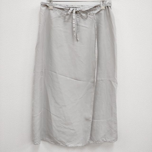 Yoli Silk wrap skirt 定価40700円 ラップスカート YL-SK01 サイズ1 ロングスカート ライトグレー レディース  ヨリ【中古】4-0227M♪